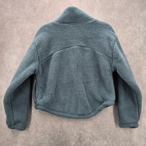 All In Motion Pullover Blue Fuzz Plush Sweater Cardigan Long Sleeve Short Medium - Picture 2 of 7